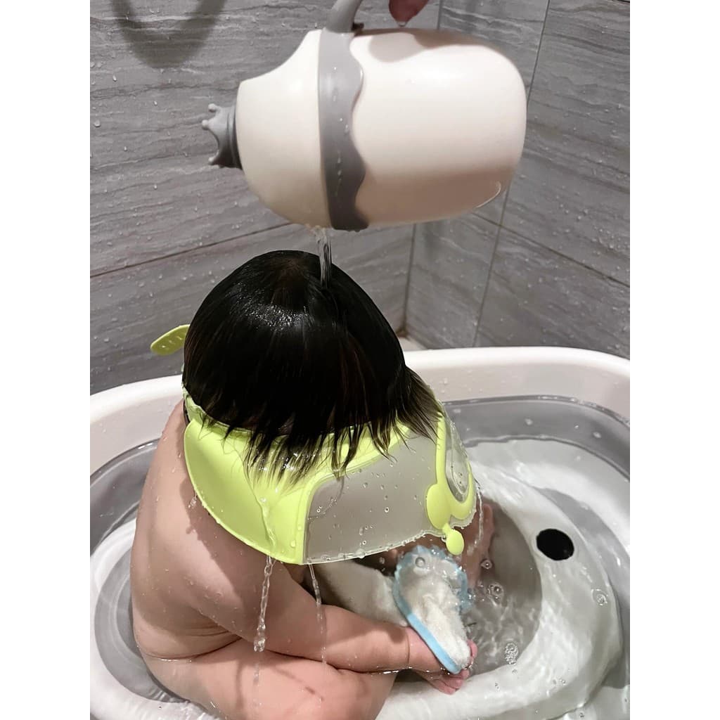 Touca de retenção de água para shampoo de bebê, touca à prova d'água para banho de bebê, ferramenta útil para crianças,