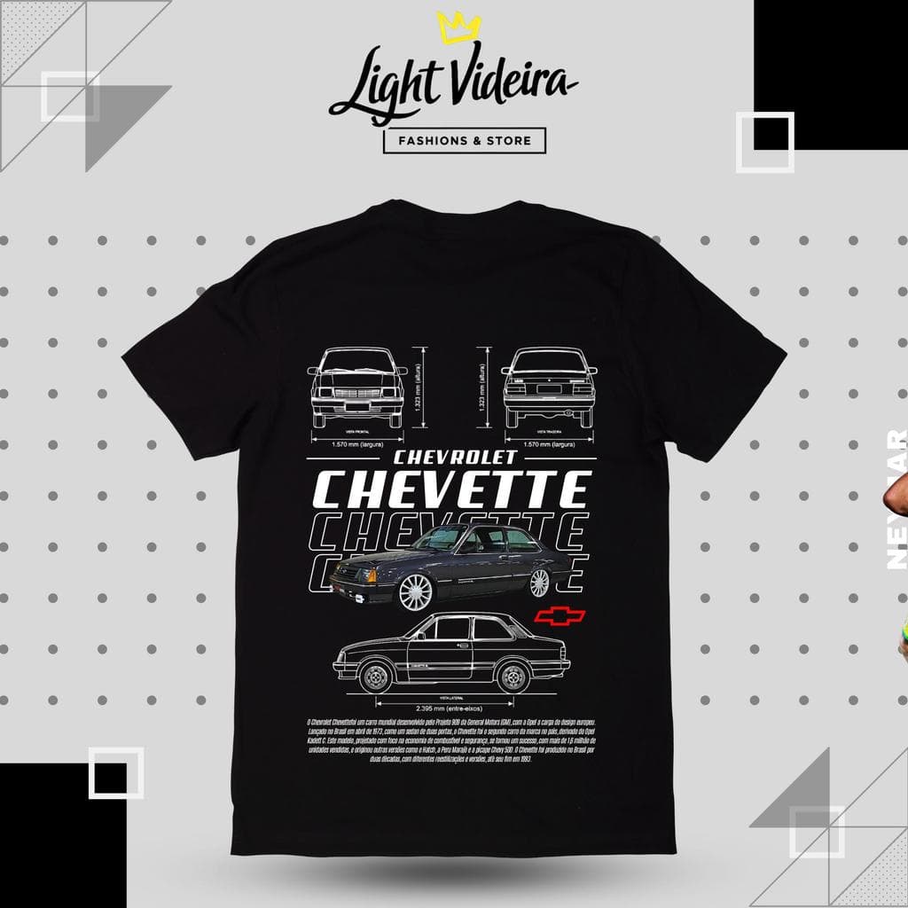 Camiseta Chevette, 100% Algodão Premium, Camisa Chevrolet Chevette  Unissex, blusa varias cores
