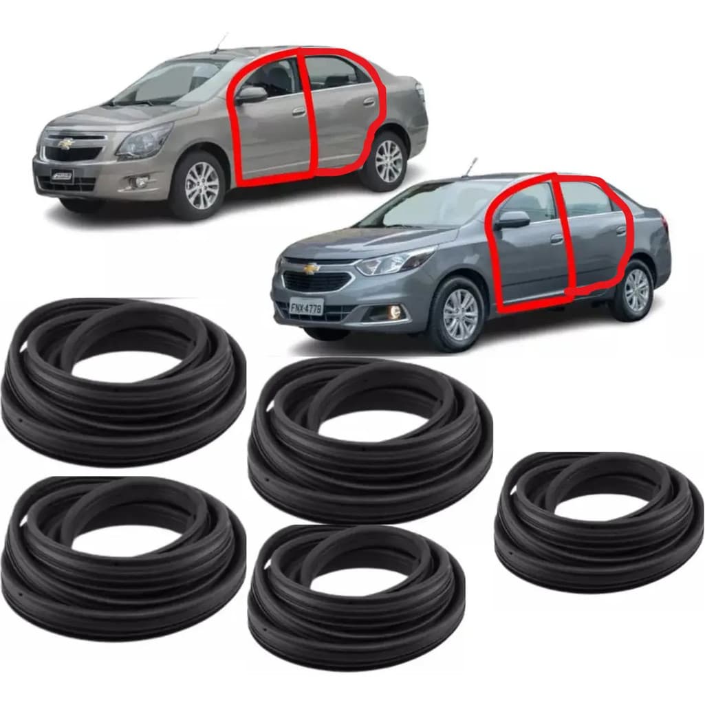 Kit Borracha Vedação 4 Portas E Mala Cobalt Onix Spin Todos