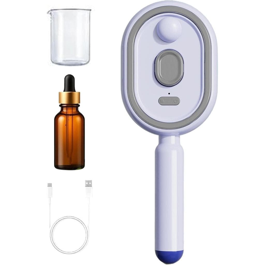 Escova com Spray de Água para Cabelo – Ferramenta de Vibração e Nebulização – Escova Elétrica com Luz Vermelha para Cabe