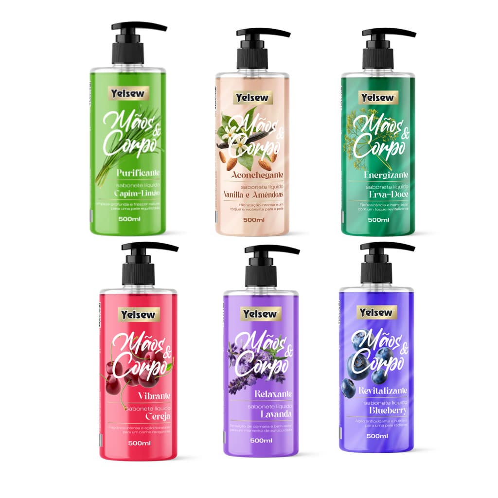 Sabonete Liquido Yelsew Mãos e Corpo 500ml Cereja