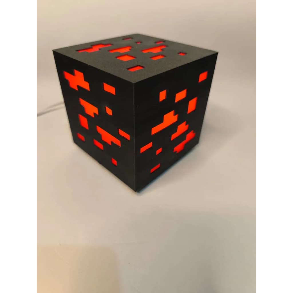 Luminária / Abajur Decorativa Minecraft Redstone / Esmeralda