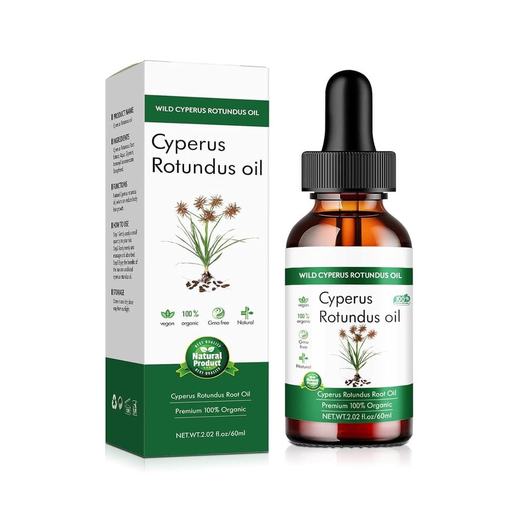 Óleo de Cyperus Rotundus Selvagem, 100% Orgânico, 2.02 fl oz, Para Remoção de Pelos, Pele Lisa