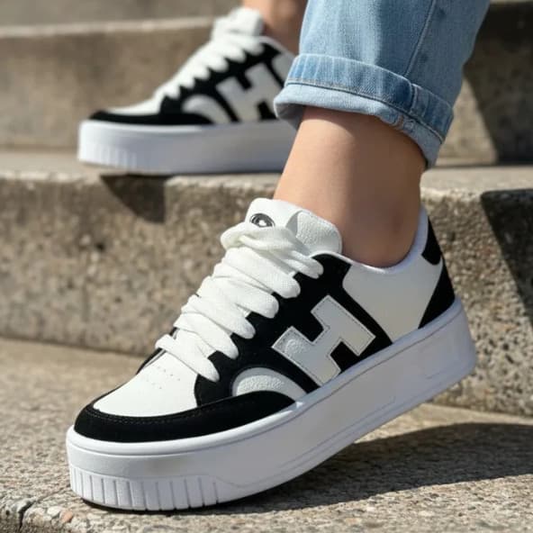 Tênis Plataforma Casual Feminino H Moda Confortável e Estiloso