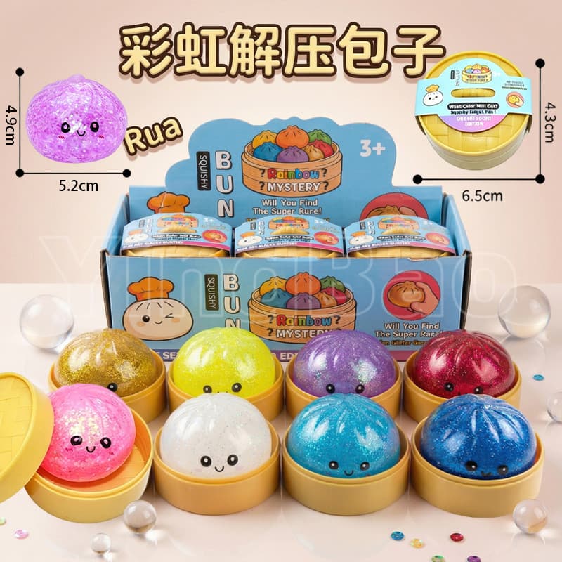 5 Pçs Bolinhos Glitter Bolinho Brinquedo Bonito Squishiest Com Caixa De Vapor Estresse & Ansiedade Brinquedos Para Crian