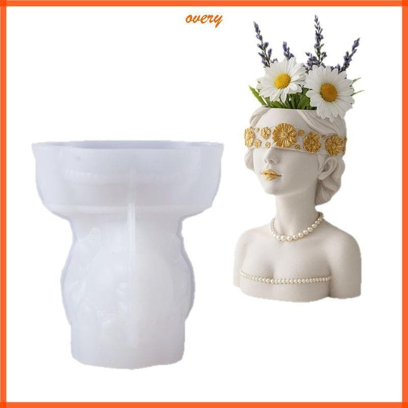 Sobre Detalhado Silicone Mascarado Senhora Molde Para Fazer Plantador Decorativo Resina Jóias Pratos E Criações Artístic