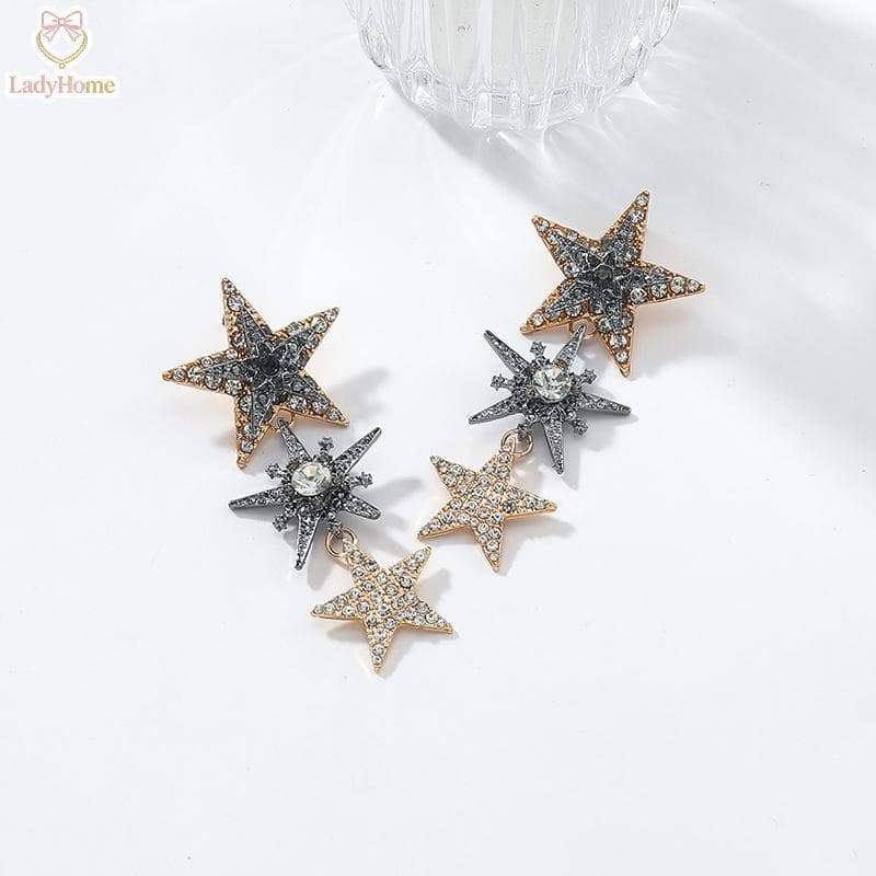 LADYH Brincos De Gota De Estrelas De Strass De Cristal Brilhante Para Mulheres Moda Festa De Feriado Joias Presentes