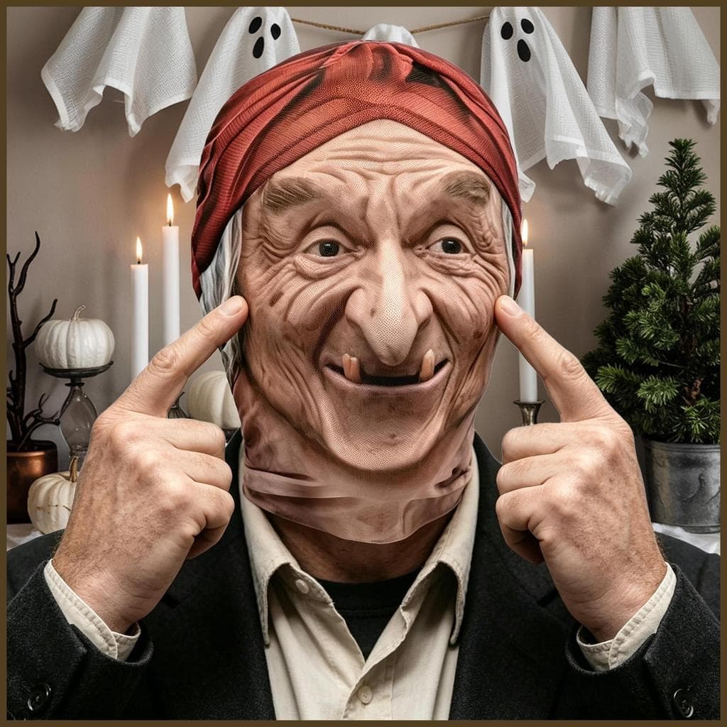 Assustador Halloween Rosto Capa Bruxa Respirável Elástico Horror Feriado Headwear Para Festa De Férias Cosplay sentanebr