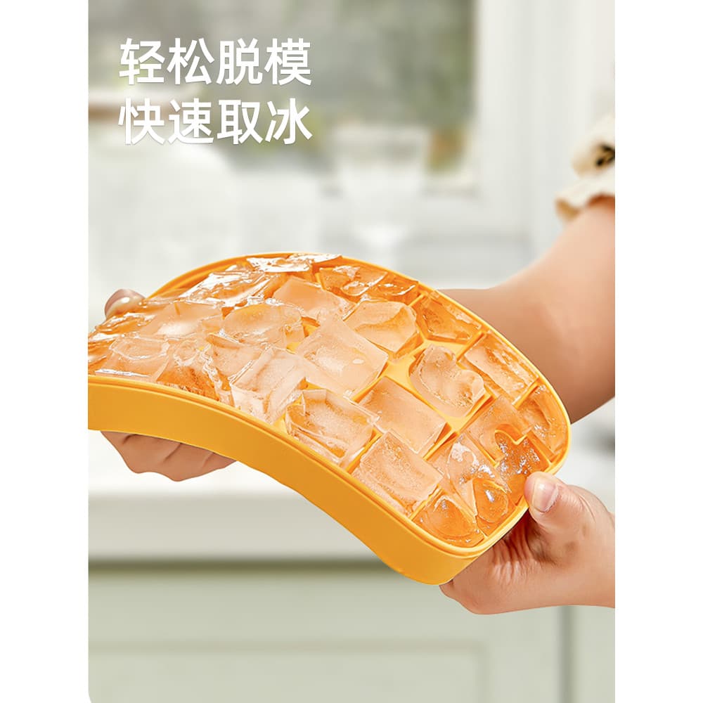 Molde de cubo de gelo bandeja de gelo de Silicone blocos de construção com tampa geladeira de qualidade alimentar domést
