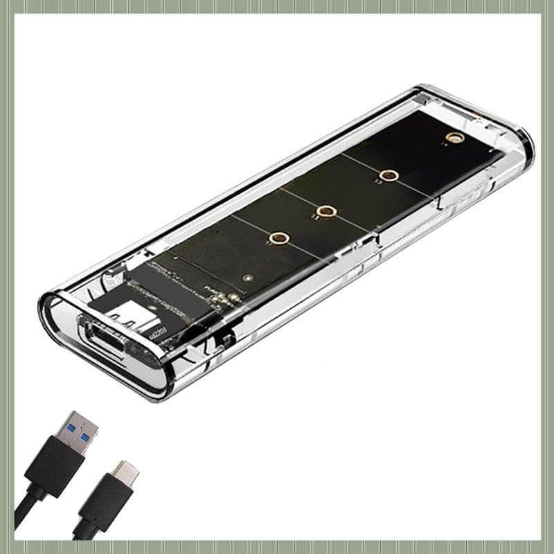 (Ufgt) M . 2 NGFF SATA Protocolo Duplo SSD Case Transparente USB Tipo C 10Gbps PCI-E M2 Gabinete Externo Caixa De Disco