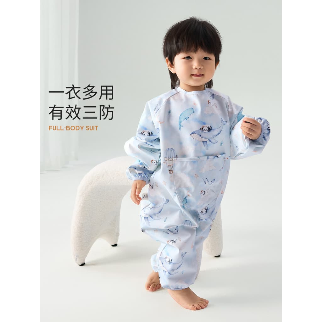 Macacão infantil à prova d'água, Anti-sujeira, outono inverno, roupa externa, macacão de bebê, corpo inteiro, babador, p