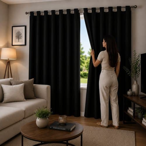 Cortina Blackout Cortina Escura Cortina Anti Luz Cortina Quarto Cortina Sala 200x200 Preta