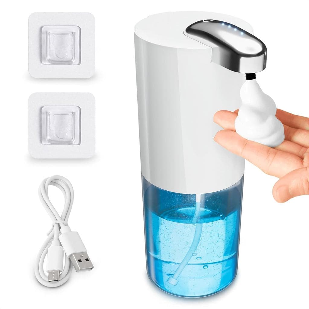 Dispensador Automático de Sabão Sem Toque - Dispensador Automático de Sabão para Mãos de 13,5 Oz, Espuma Ajustável em 4