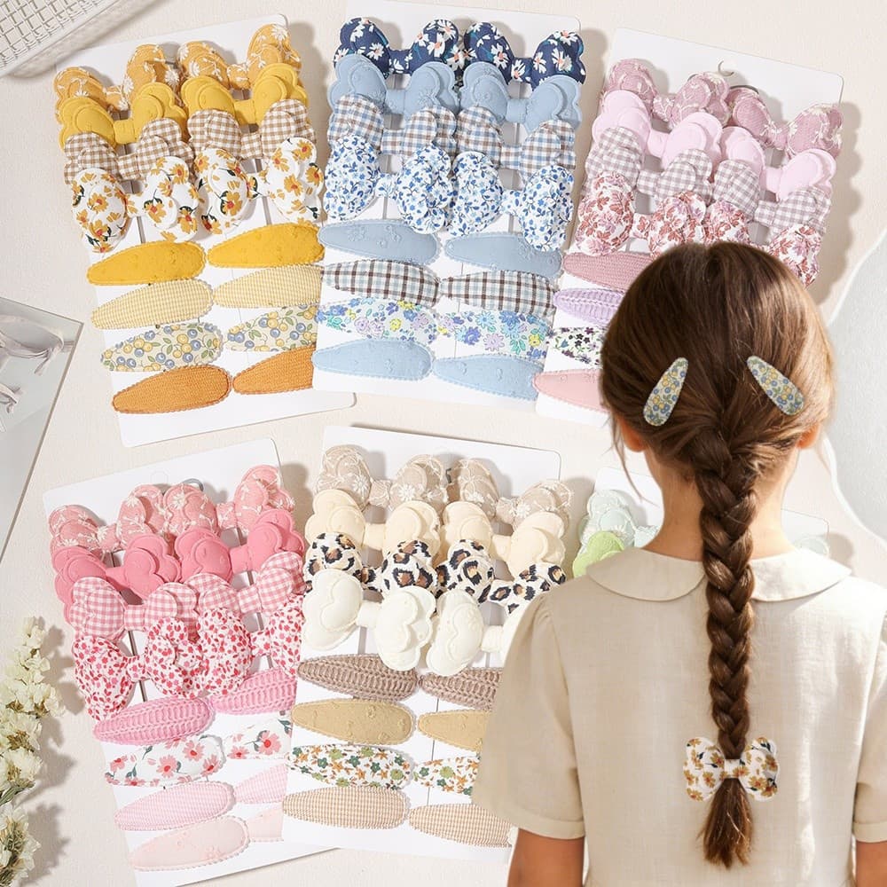Conjunto de 16 peças de presilhas de cabelo de esponja de dupla camada, coloridas e fofas, acessórios infantis seguros,