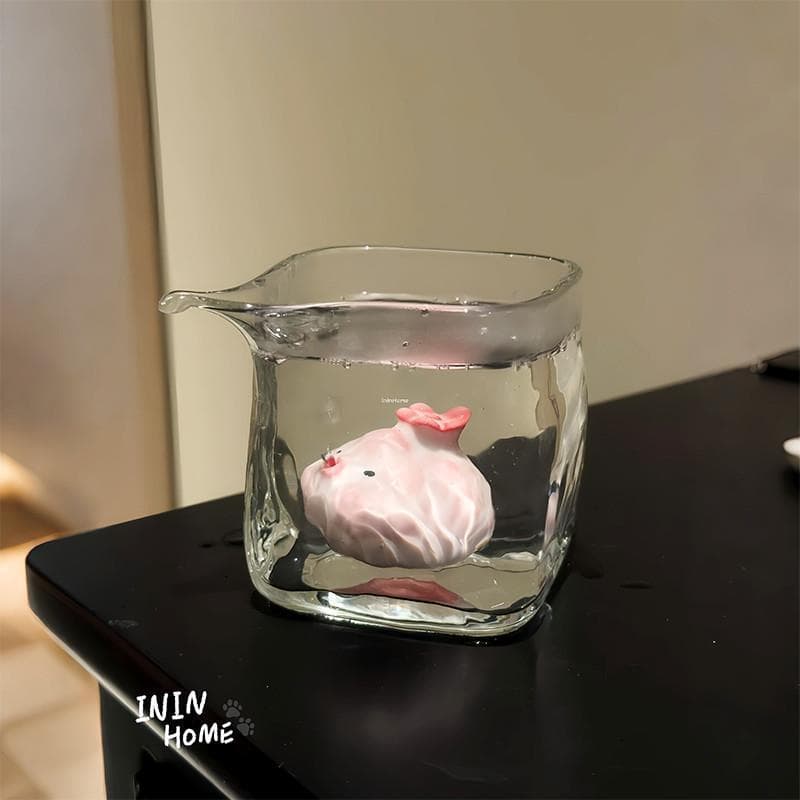 [9m!É bonito ao frio] cuspe bolha pequeno peixe chá Pet jogar copo de água ornamentos casa criativa sentimento High-End