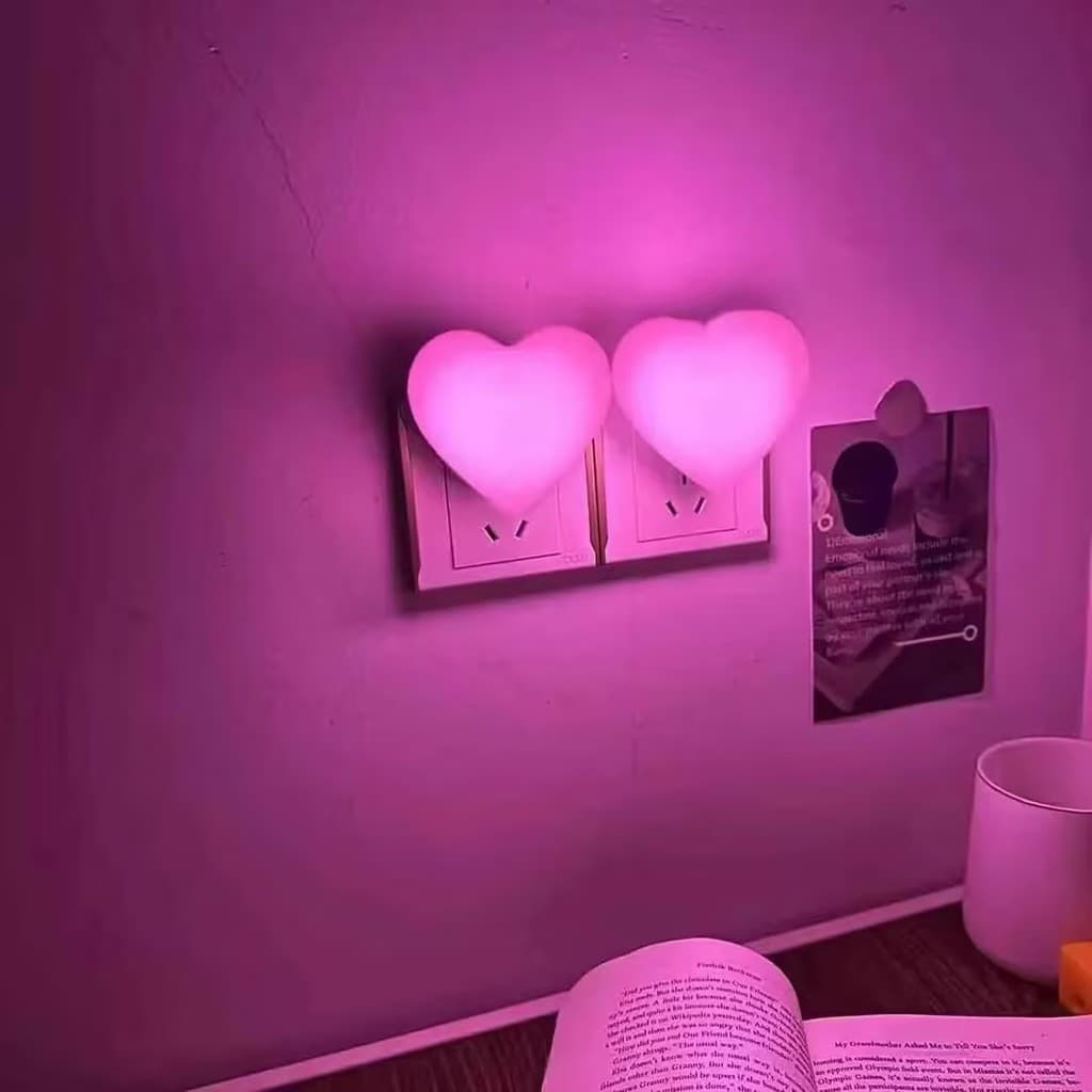 2 Amor Rosa Atmosfera Luzes Quarto Humor Lâmpada De Cabeceira Casal Romântico led Cor Luz Noturna