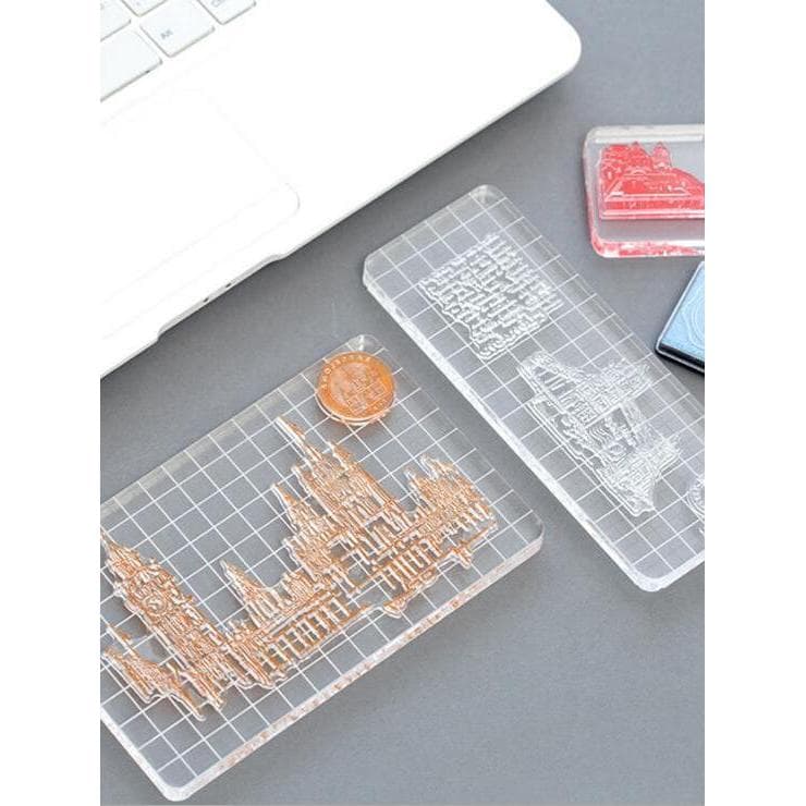 Transparente transparente cristal diário selo acessórios DIY ferramenta placa acrílica grande tamanho pequeno selo ferra