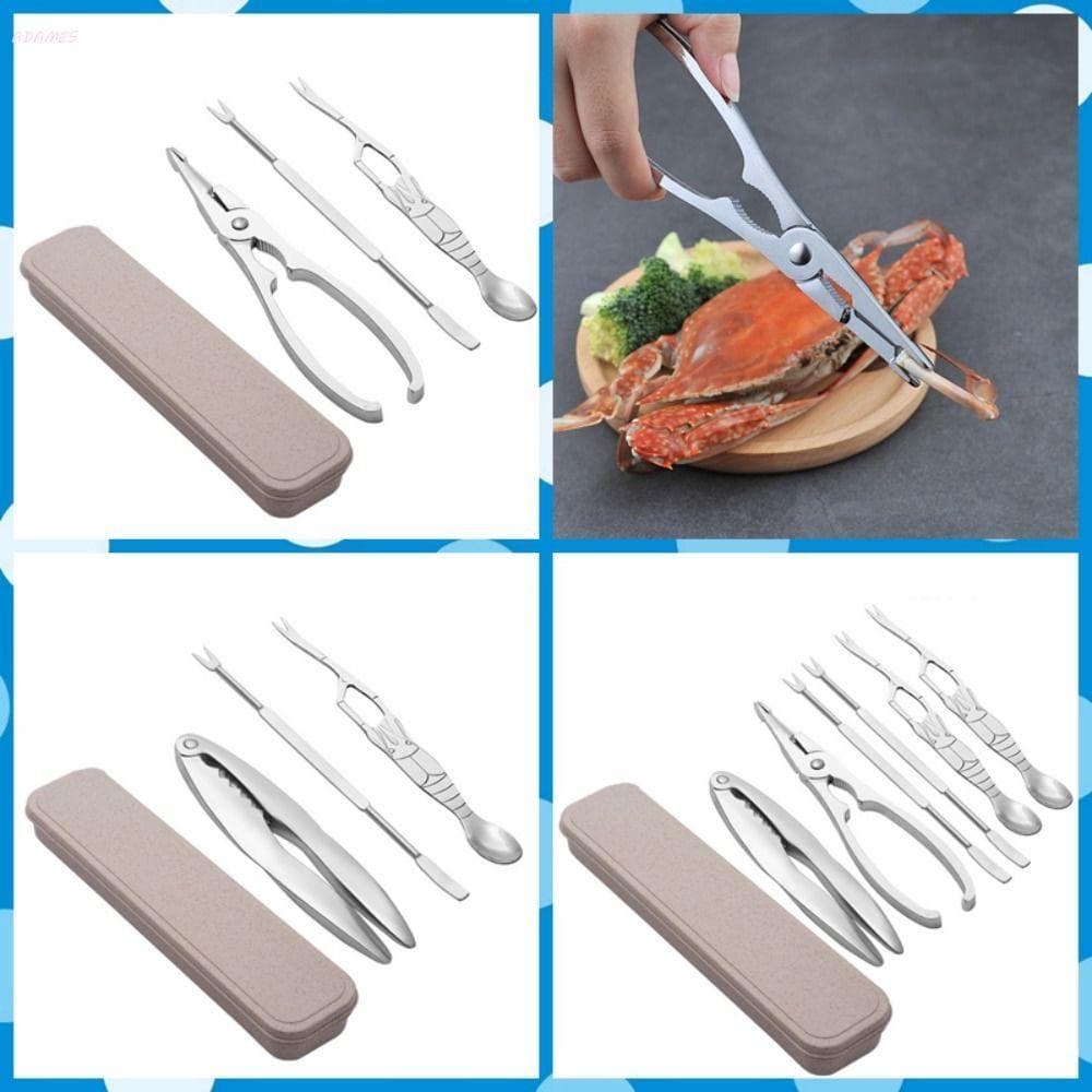 ADAMES 3/6pcs Ferramentas De Biscoito De Caranguejo De Lagosta , Com Caixa Impressa Conjunto De Frutos Do Mar , Alicate