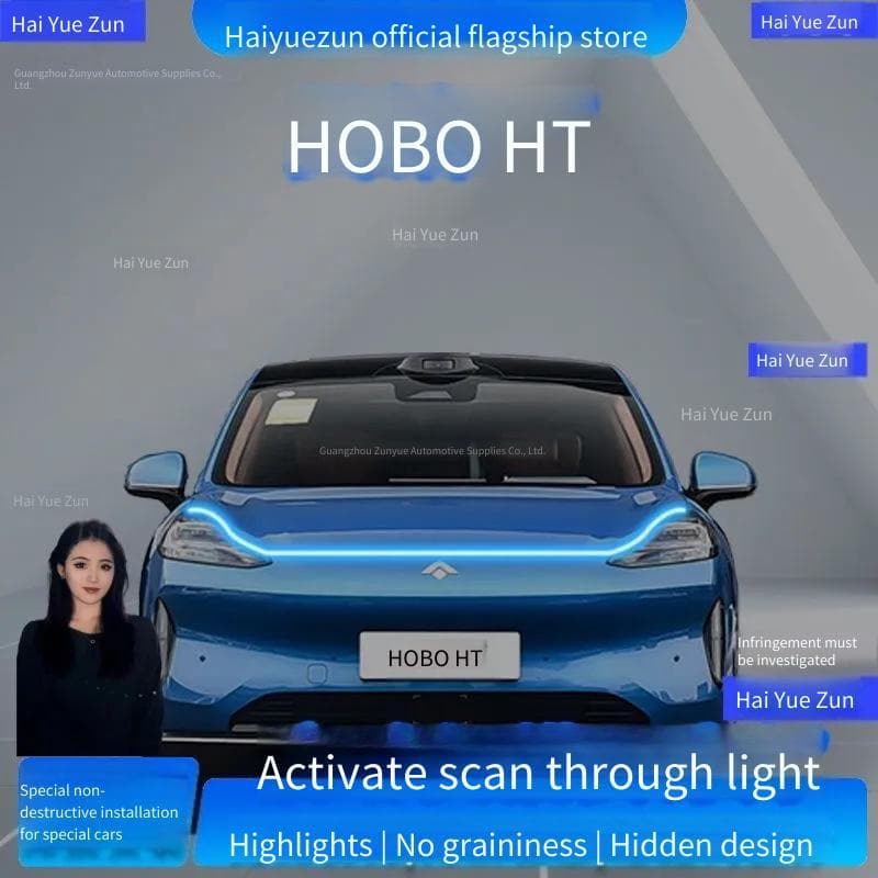 hyptec ht EV Grade Dianteira Do Carro Luz Ambiente Digitalização Dinâmica Através Da LED Capô