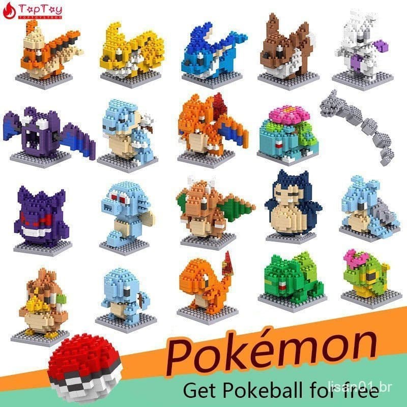 Pikachu/Gengar Pokémon Série Brinquedos Blocos de construção montando Brinquedos Educacionais Infantis Blocos De Montar