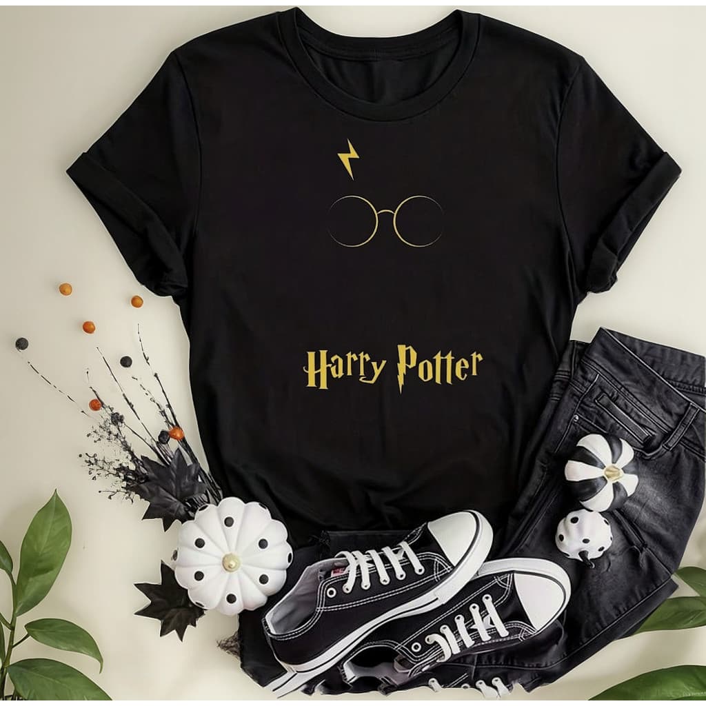 Camiseta Feminina T-shirt Óculos Harry Potter 100% Algodão