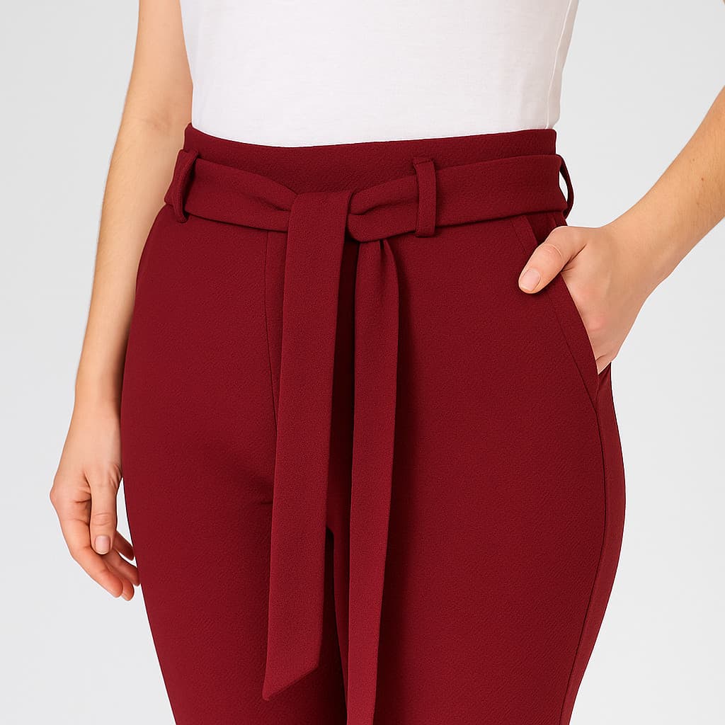 Calça Crochard femenina tecido crepe estilo alfaiataria