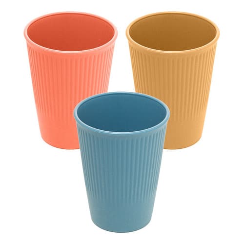 Conjunto 12 Copos 300ml De Fibra De Bambu E Pp - Sortidos