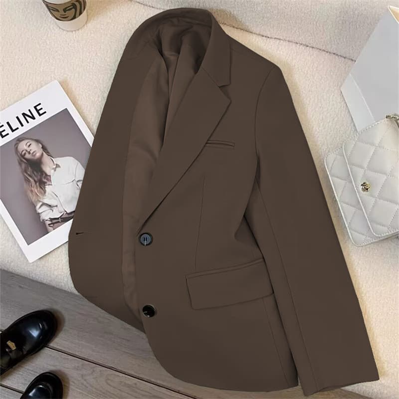 Blazer feminino primavera outono 2025 novo estilo elegante comprimento médio pequeno roxo rosa terno