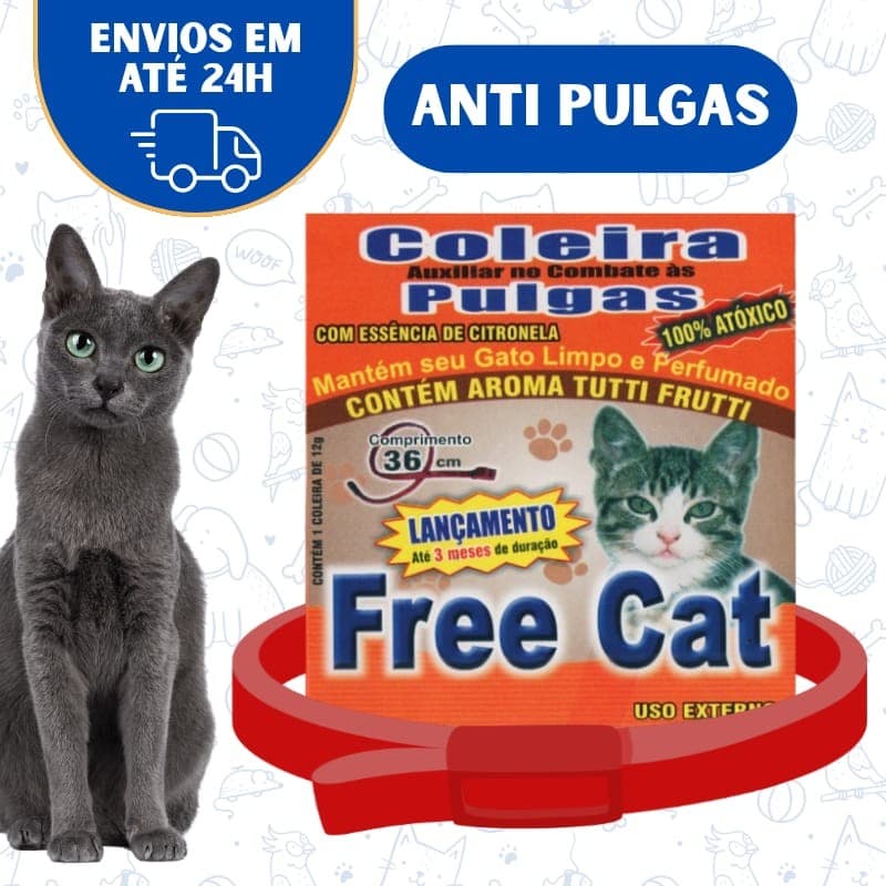 Coleira Anti Pulga Gato Pet Cachorro Gatos Free Cat