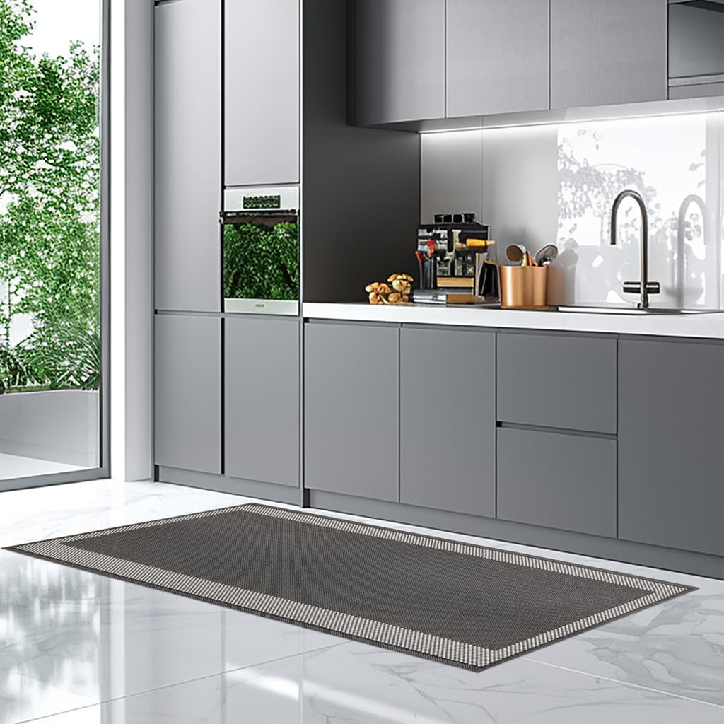 Tapete de Cozinha 50x140cm Multi Kacyumara Black Preto Antiderrapante Emborrachado Área Gourmet