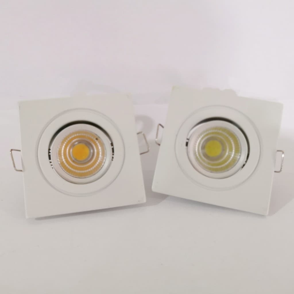 Kit 10 Spot 3w Led Cob Mini Direcionnavel 6×6cm Embutir Bivolt Quadrado Branco Frio/Quente 6500K/3000K
