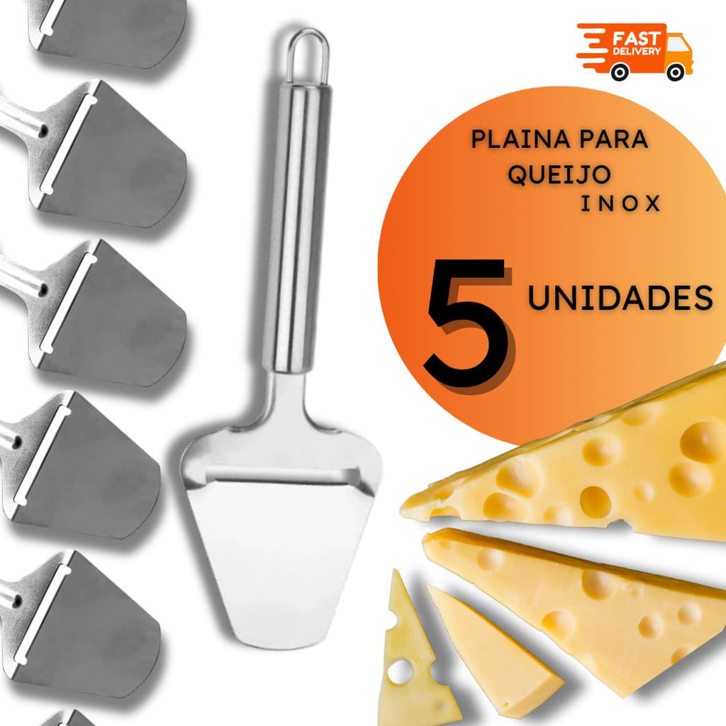 Conjunto de Plaina para Queijo Plainas Cortador Aço Inox Buffet Bar - 3 ou 5 unidades