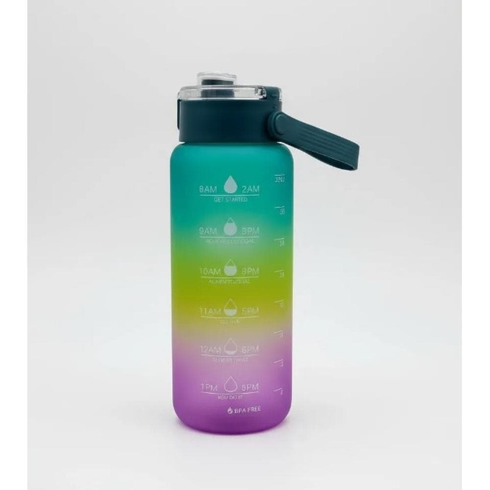 Garrafa Plástica Tie Dye 1 Litro com Trava Tampa Segura para Água Academia Escola Trabalho