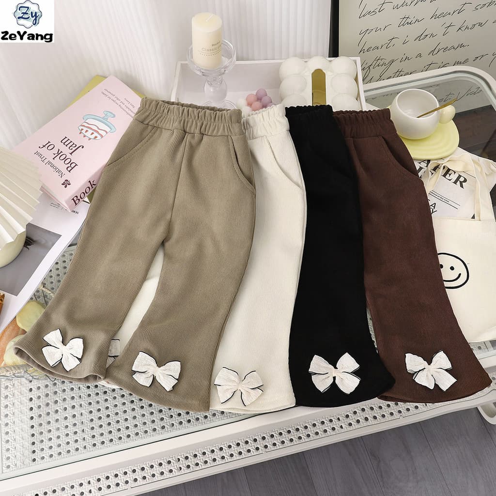 [ZY] 80-150 Calças infantis casuais largas outono inverno bebê menina calças elegantes Leggings calças combinadas roupas