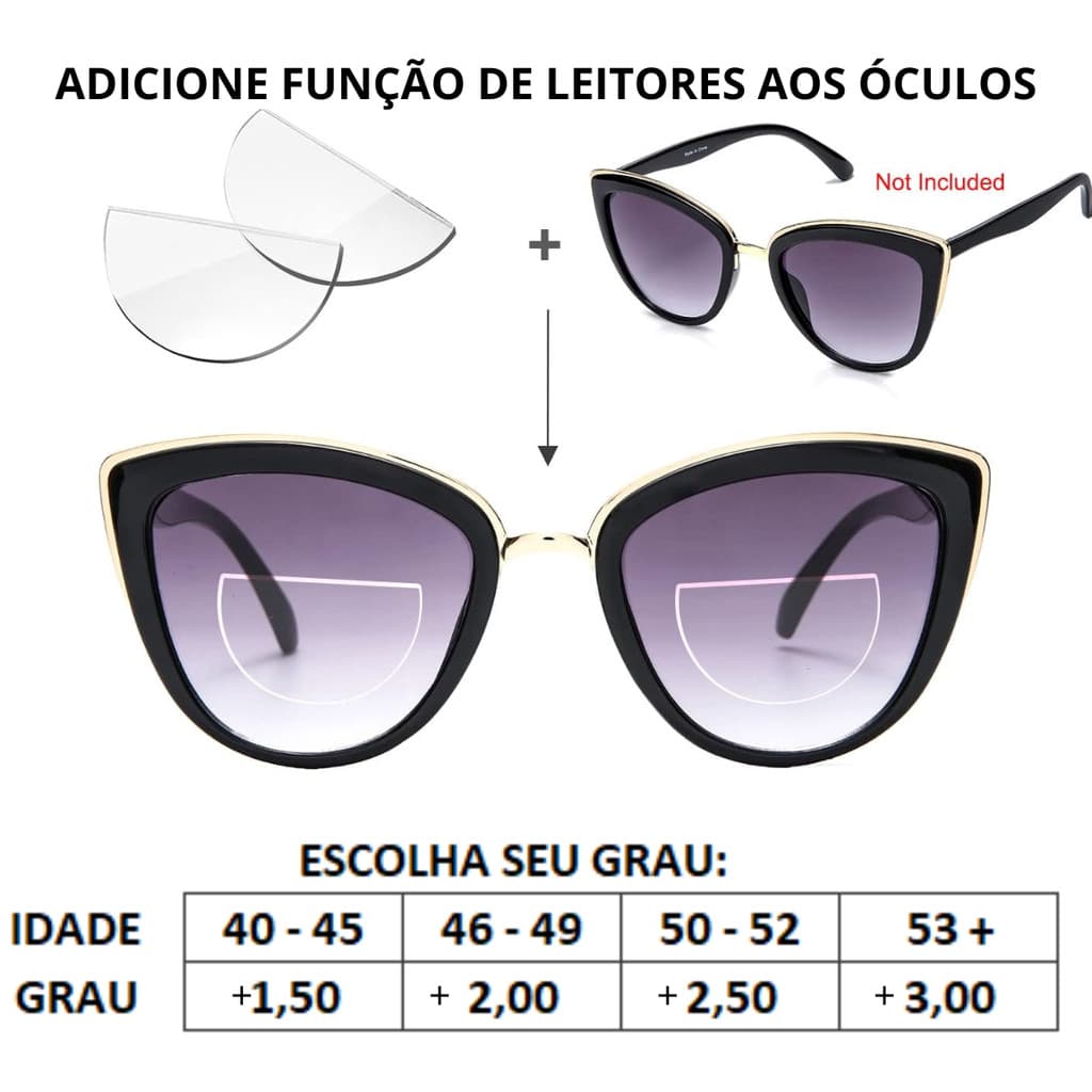 Lentes Adesivas Bifocais: Leitura & Sol Instantâneo
