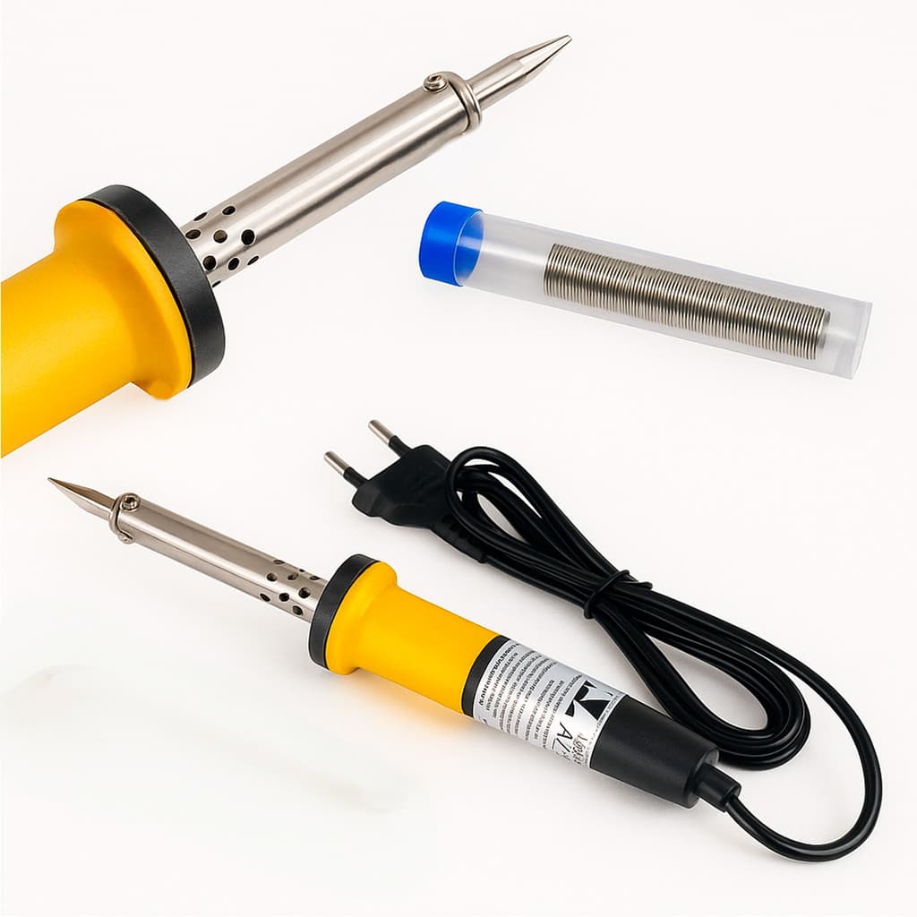 Kit Ferro De Solda Soldar Soldador 110v ou 220v 40w ou 60w Com Estanho Acessórios