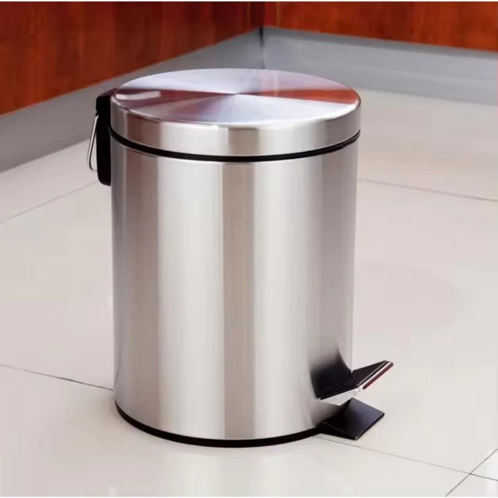 Lixeira inox pedal 5L 3L balde removivel alca cesto lixo banheiro cozinha resistente