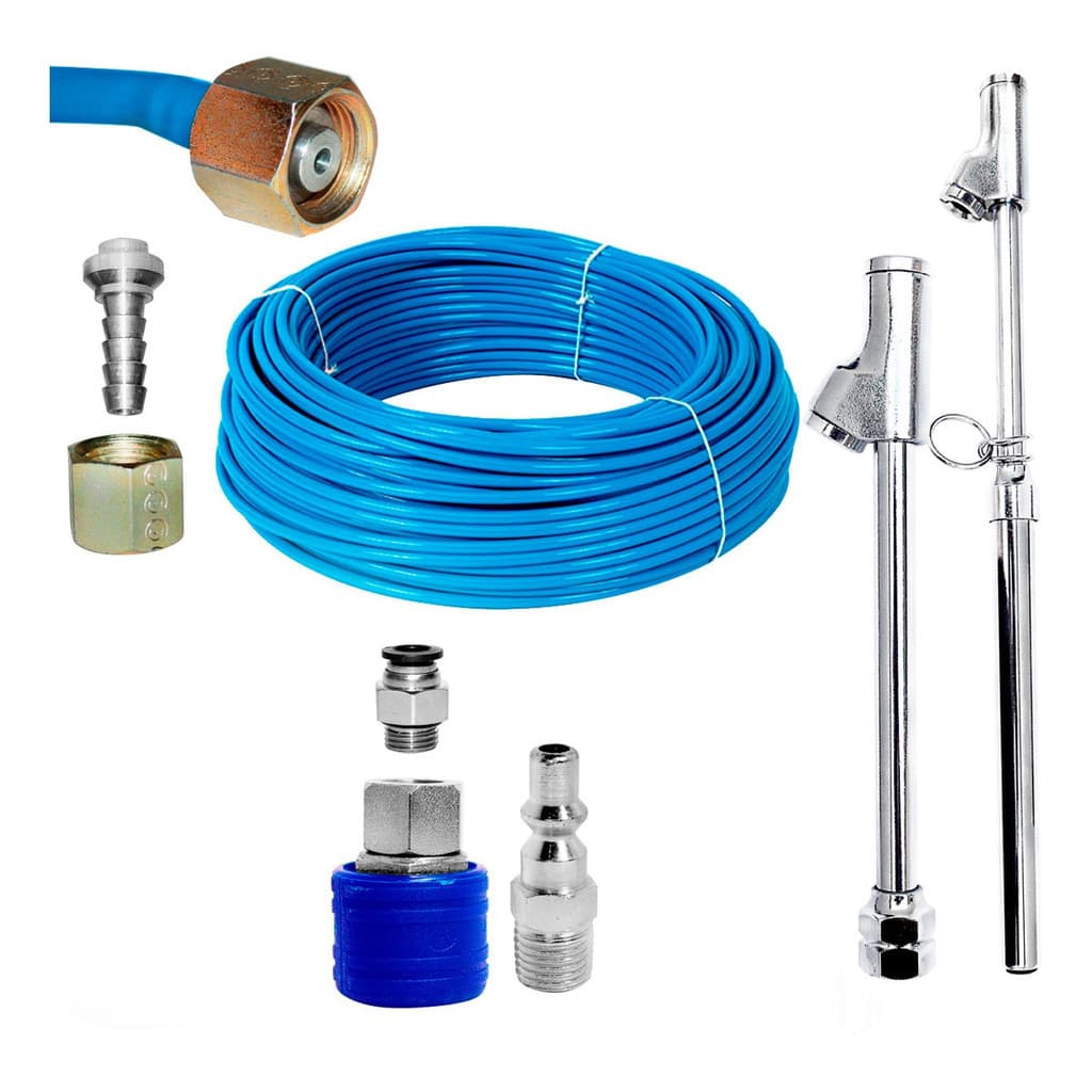 Kit Calibrador Pneus De Caminhão Carreta+10 Mts Mangueira Pu