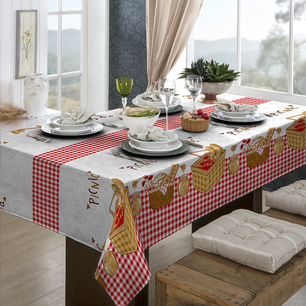 Toalha De Mesa Estampada Vários Tamanhos 4 Lugares Quadrada 1,40x1,40m , Redonda 1,40m e 6 Lugares Retangular 1,40x2,10m