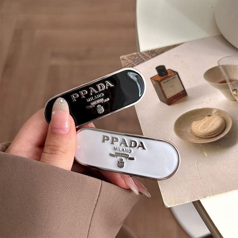 Grampo De Cabelo De metal Retrô Com Letras , Clipe De Borda Em Franja Curvada Lateral premium , Novo Mola Estilo Francês