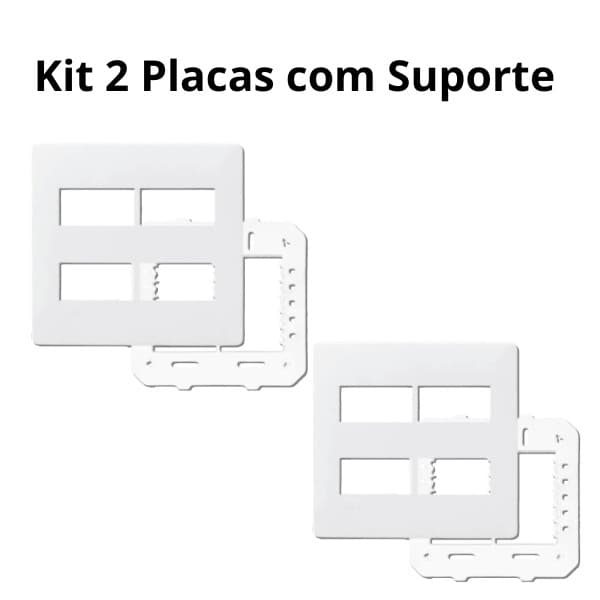 Kit 2 Placas 4x4 com suporte para 4 Módulos - Alumbra