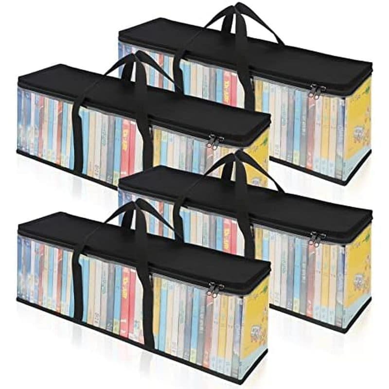 Sacos De Armazenamento De DVD CCidea (Conjunto De 4) Estojo De Suporte De Mídia De PVC Transparente Com Alças Para DVDs/