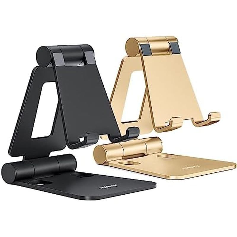 Nulaxy 2 Pack Suporte De Telefone Celular Dobrável Duplo Totalmente Em Alumínio , De Mesa Ajustável Para Compatível Com