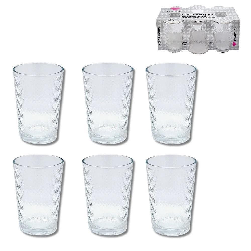 KIT JOGO 6 COPO VIDRO ARIZONA BEBIDAS AGUA SUCO CERVEJA DRINKS 200ML DIAMOND BAR RESTAURANTE BAIXO MULTIUSO CONJUNTO RED