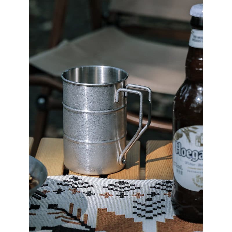 Caneca de cerveja estilo Industrial retrô 304, caneca de aço inoxidável, copo de água doméstico, criativo, desgastado, c