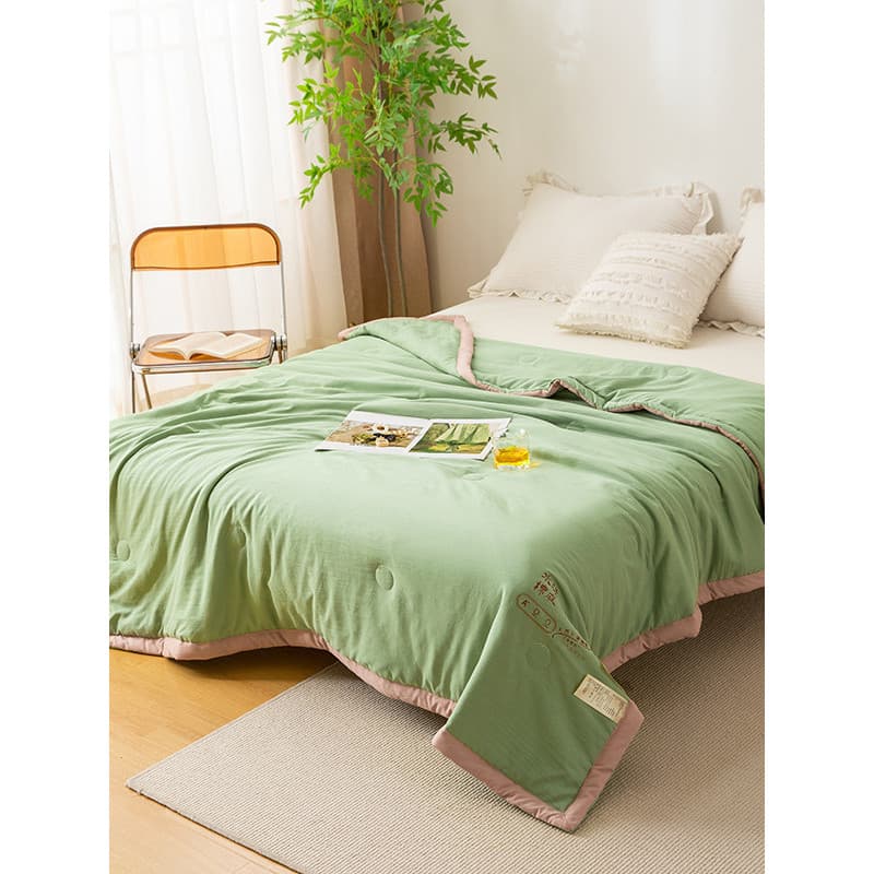 Classe A lavável algodão verão fresco colcha algodão linho fio duplo soja ar condicionado colcha máquina lavável verão c