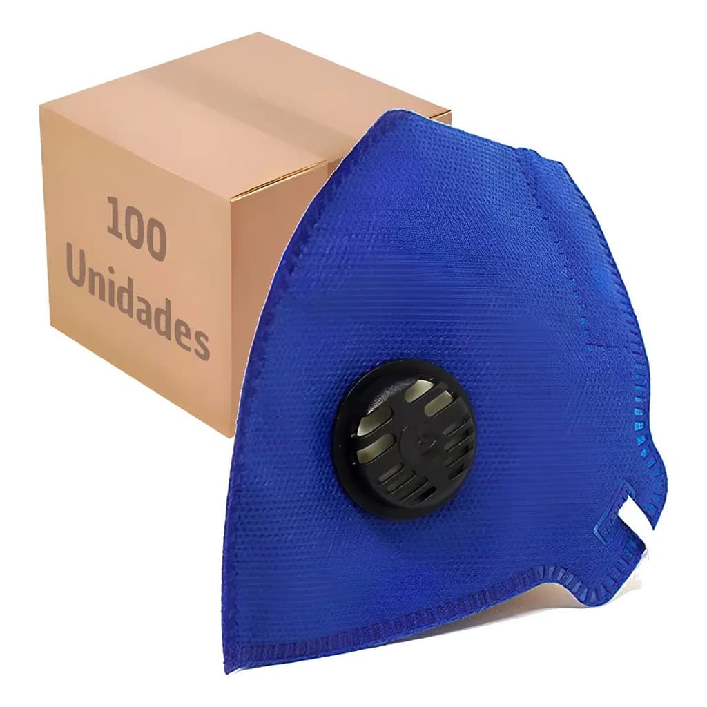 Kit 100 Máscara Camper Válvula Pff2 Atacado Poeira Ca 38944