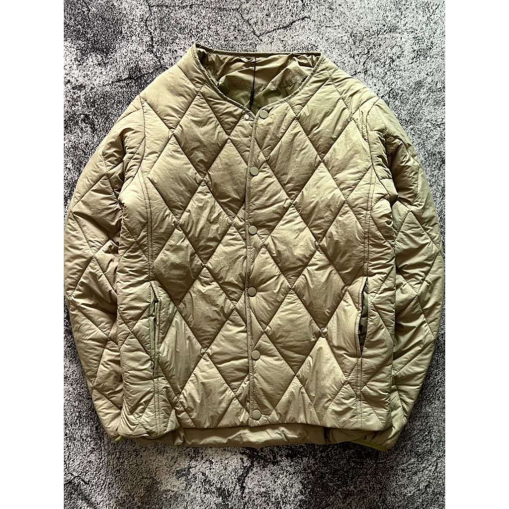 Outono inverno fino leve dois algodão diamante acolchoado algodão sem gola masculino feminino juventude algodão acolchoa