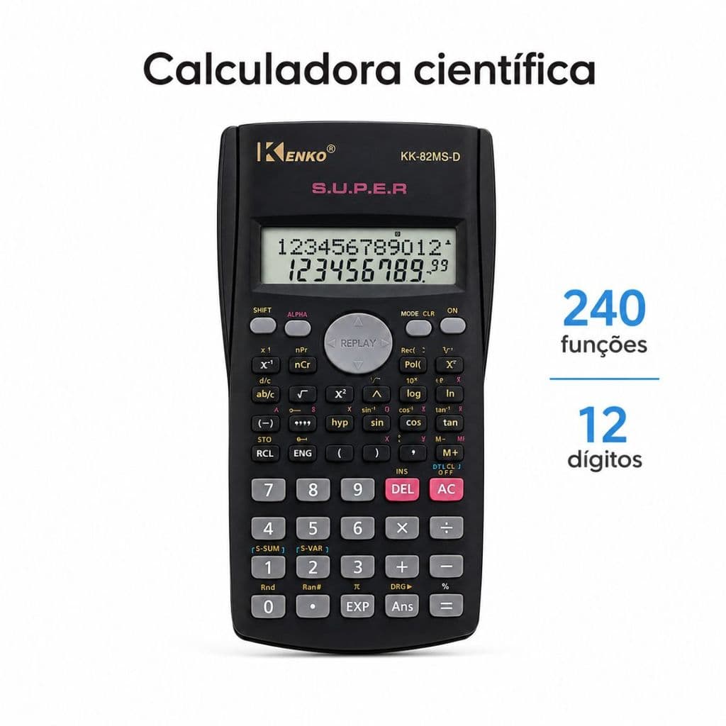 Calculadora Científica Multifuncional Visor Operações Matemáticas Avançadas Funções Trigonométricas