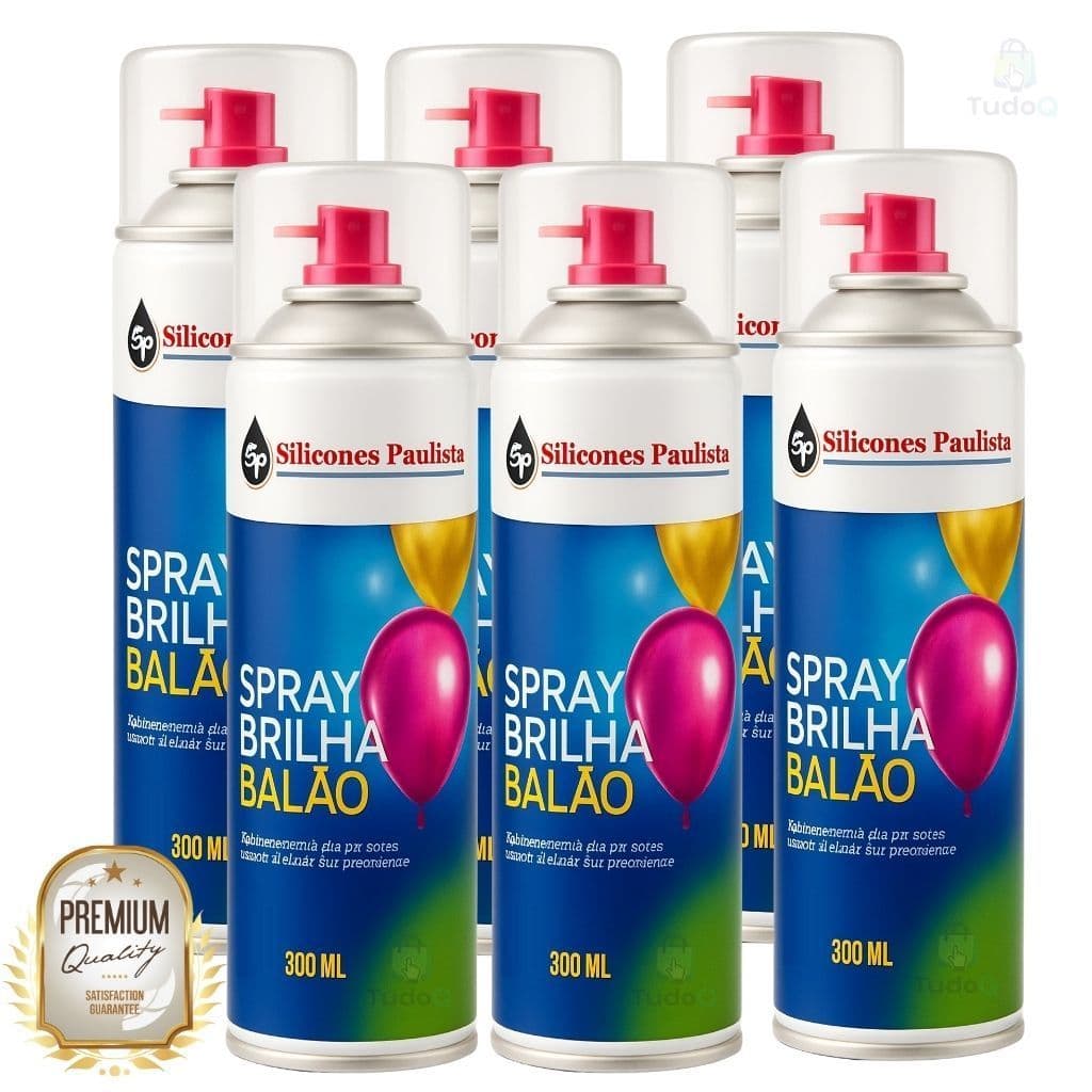 6 Brilha Balão Spray Bexiga Festa Buffet 300ML